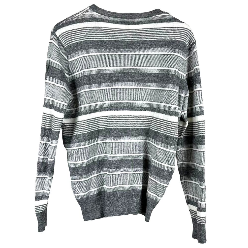 Peter Millar NWOT Keys Striped Linen and Merino Wool Blend Sweater Gray Size M - Picture 2 of 8